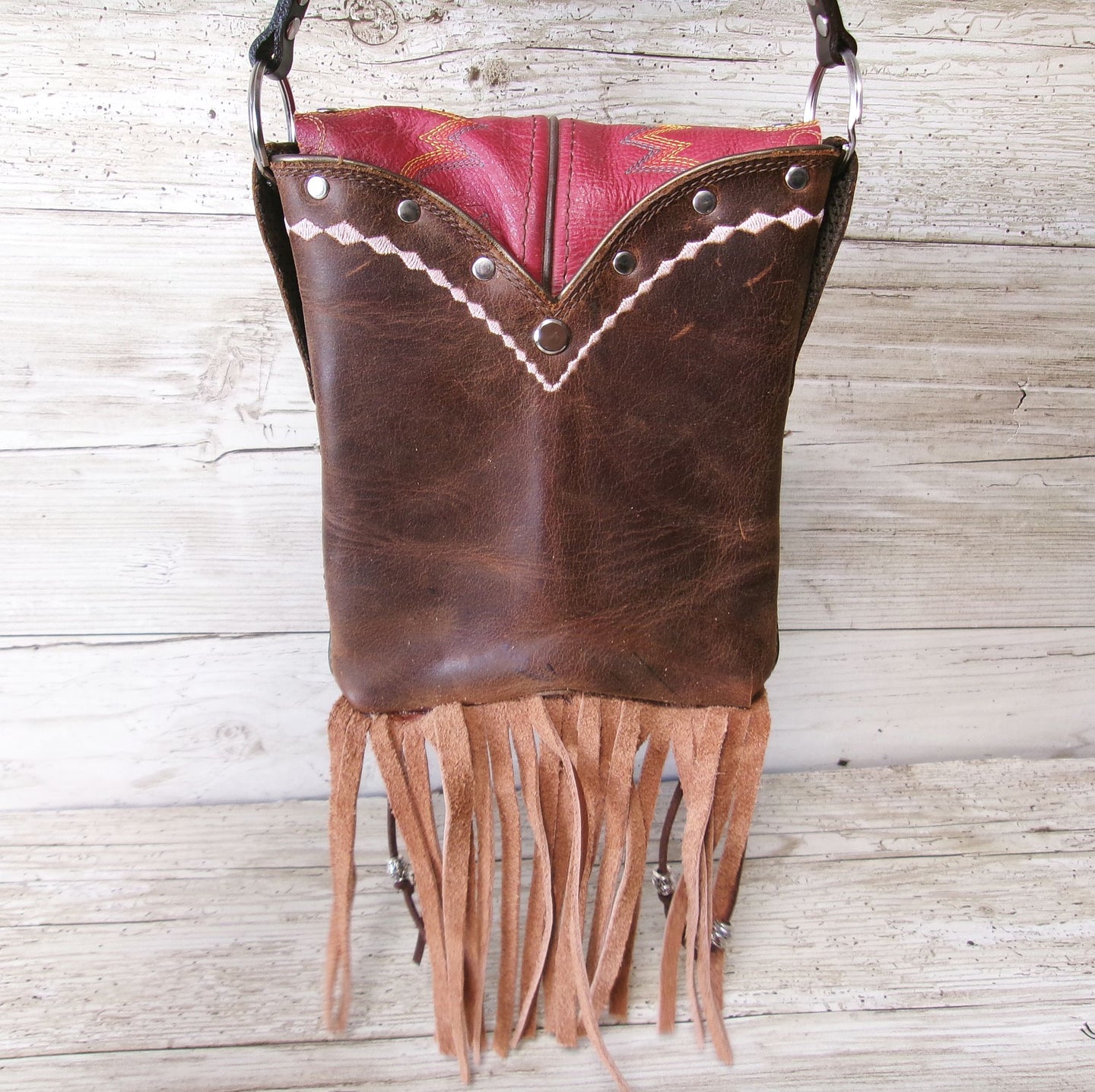 Small Cowboy Boot Purse with Fringe sm316